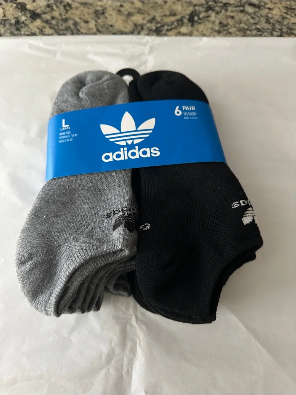 adidas Men’s No-Show Socks 6-Pack – Black & Gray
